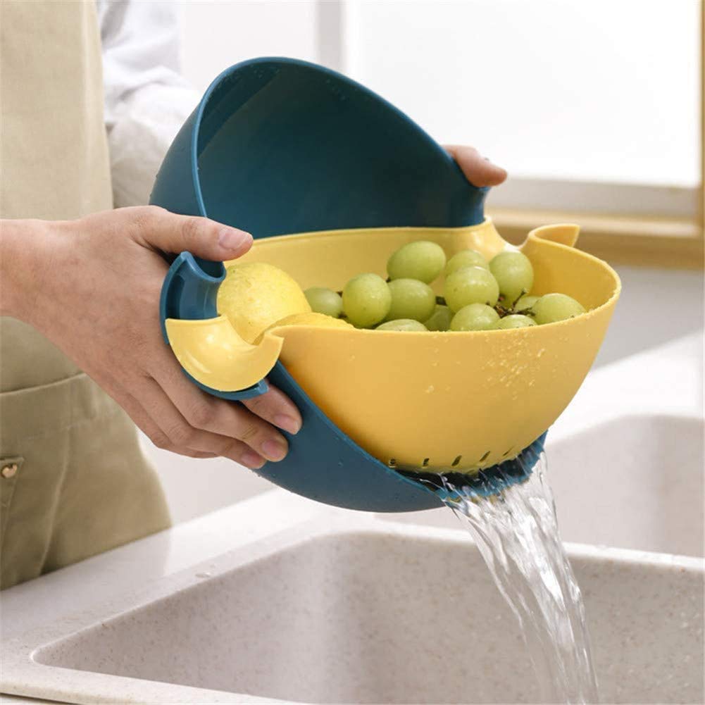 PFB Plastic Multifunctional Fruit & Vegetable Washing Basket with Drainer - Kitchen Strainer Bowl for Washing, Draining and Serving Fresh Produce - Perfect for Kitchen Counter, Dining Table & Food Prep - Made in India