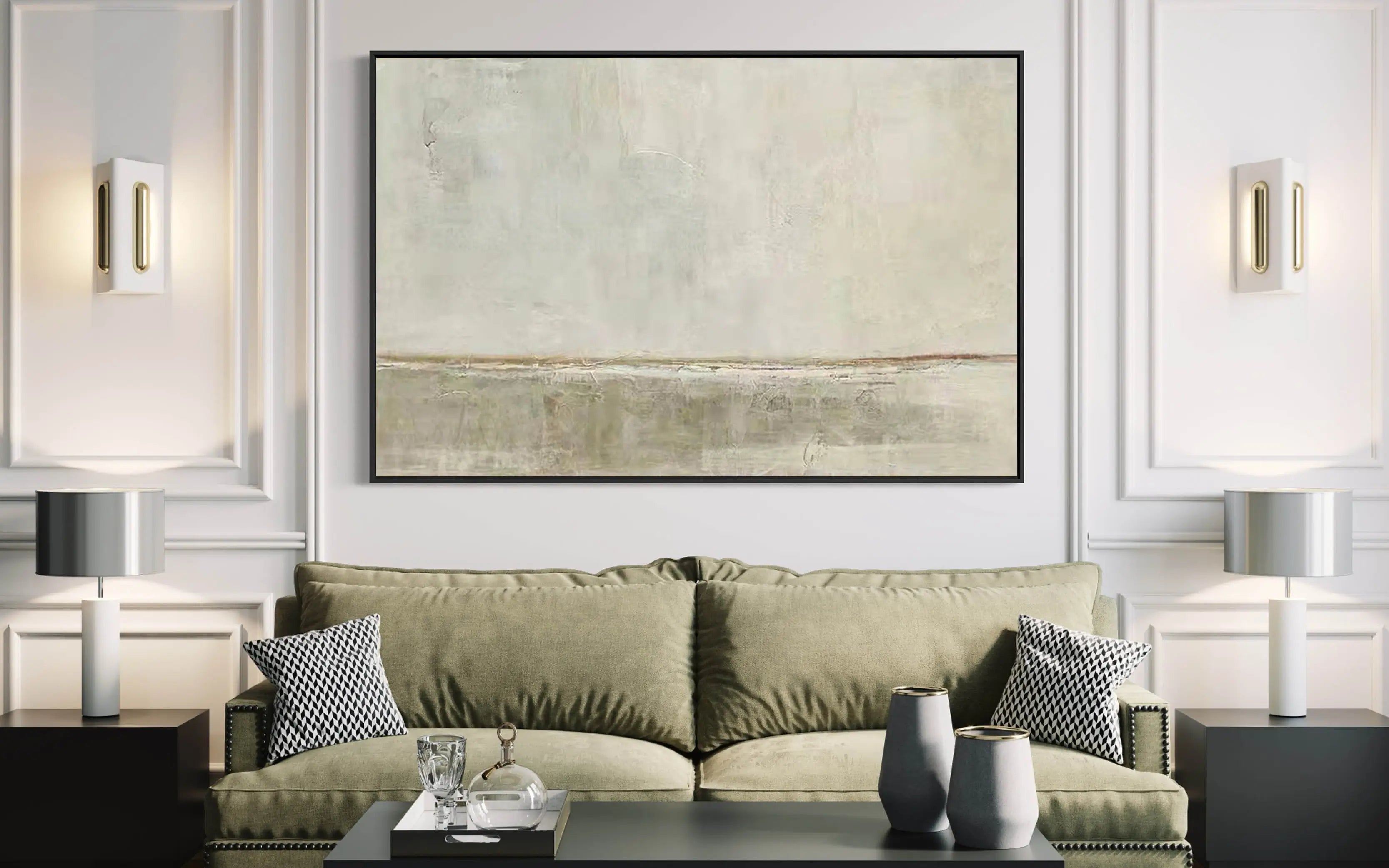 Modern Abstract Landscape Wall Art Painting - Large Canvas Print for Living Room, Bedroom & Office Decor | #MM068