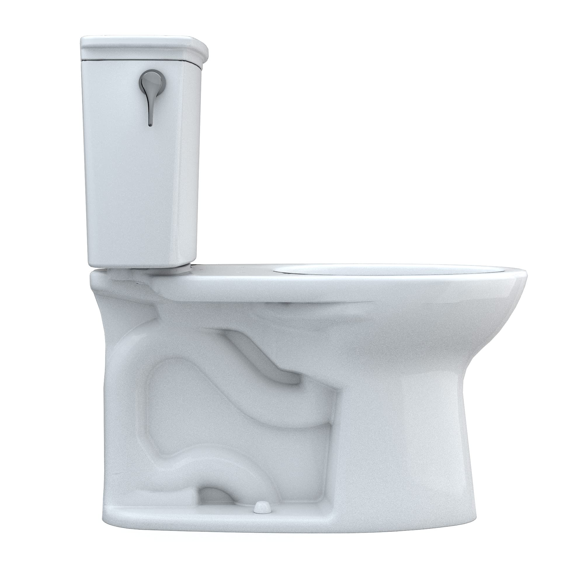 TOTO Drake Transitional Two-Piece Elongated Toilet 1.28 GPF Universal Height with TORNADO FLUSH Technology, 10-Inch Rough-In and CEFIONTECT Coating - Cotton White (CST786CEFG.10#01) - Perfect for Modern Bathrooms, Water-Efficient Homes & ADA-Compliant Spaces