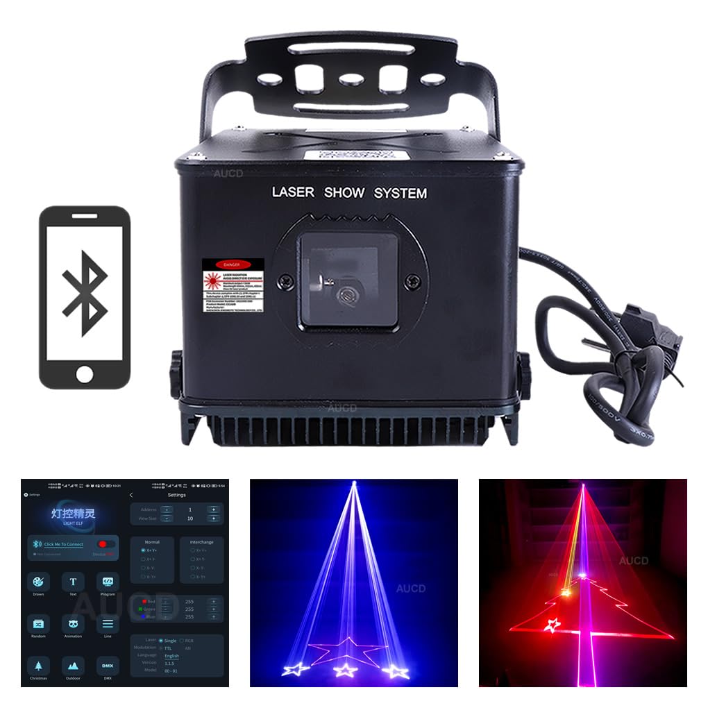 Professional iOS & Android Remote Control RGB Laser Projector - Waterproof IP65, DJ Party & Stage Lighting for Christmas, Halloween, Concerts & Events
