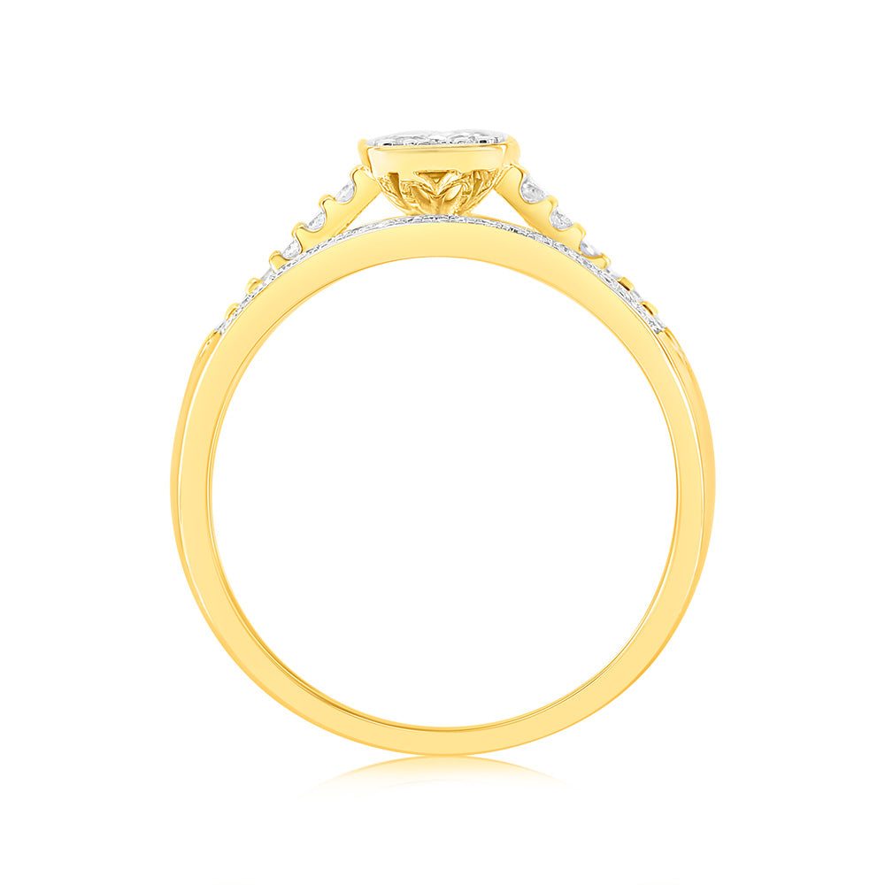 1/3 Carat Diamond Dress Ring in 9ct Yellow Gold - Elegant Women's Jewelry for Weddings, Parties & Special Occasions