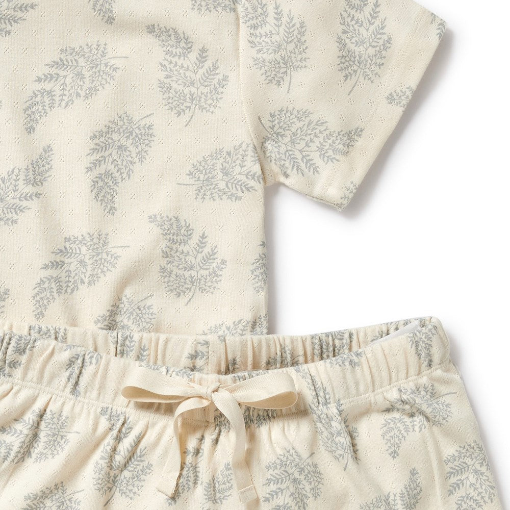 Forever Ferns Organic Cotton Women's Short Sleeve Pajama Set - Soft & Breathable Sleepwear for Women, Perfect for Lounge, Travel & Relaxation at Home