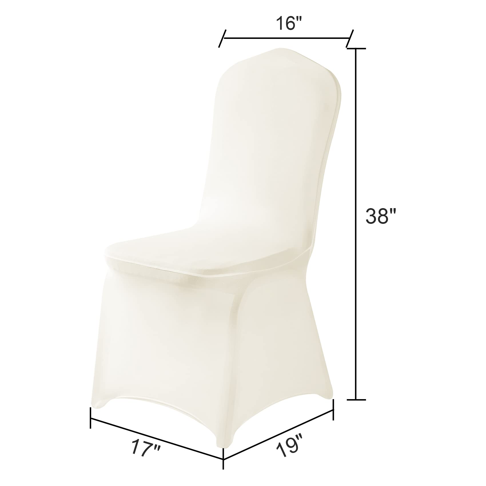 25PCS Stretch Spandex Chair Covers - Washable & Removable Elastic Chair Protectors for Living Room, Party, Banquet, Wedding, Hotel Events (Ivory) - Perfect for Home Decor & Event Seating