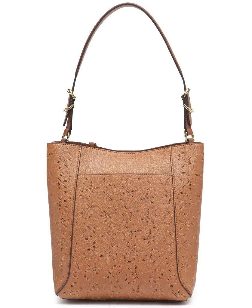 Calvin Klein Denver Perforated Montego Logo Hobo Shoulder Bag for Women | Stylish Leather Crossbody Purse | Perfect for Work, Travel & Everyday Use