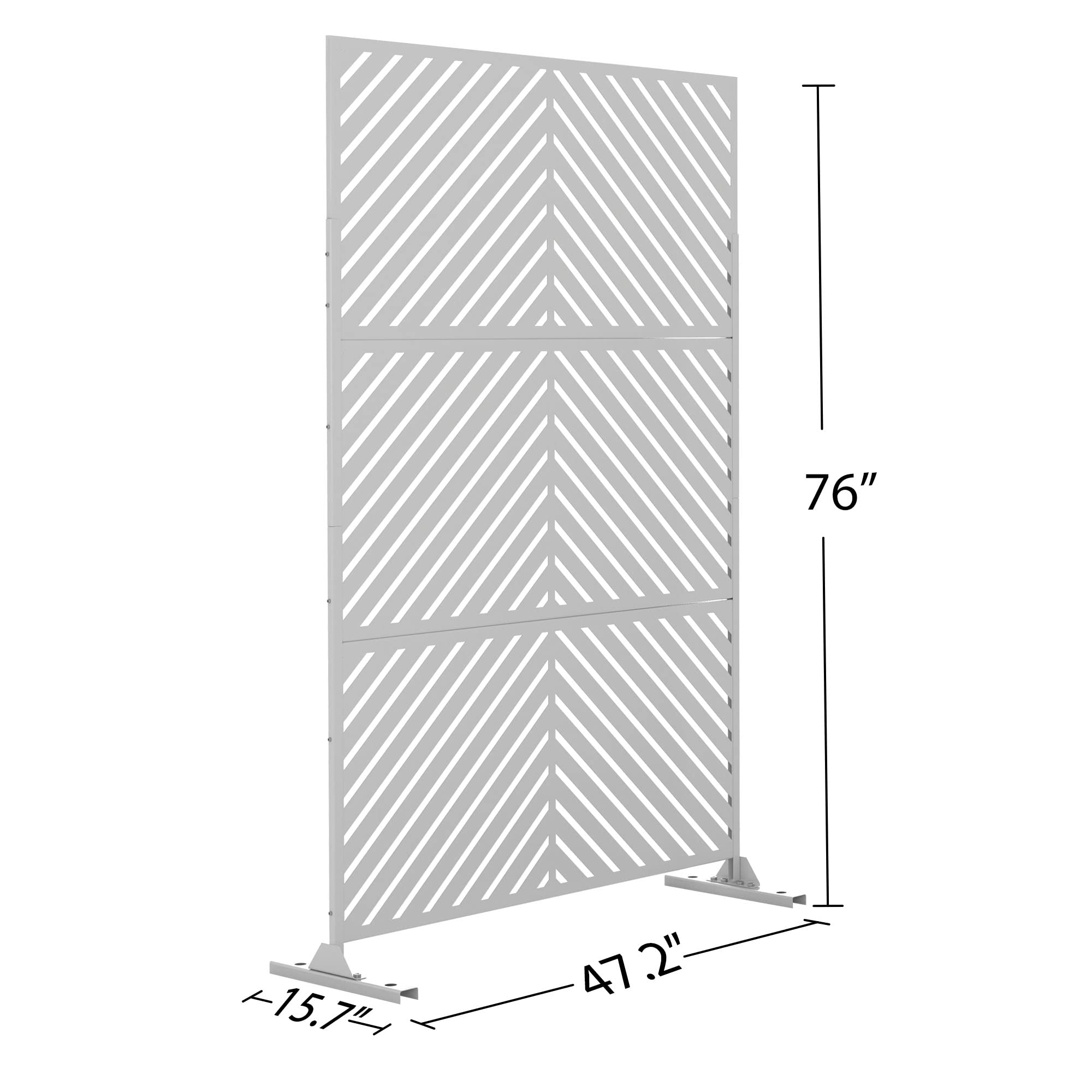 Elevens Free Standing Decorative Privacy Screen - Metal Outdoor Fence Panels for Garden, Patio & Backyard | White Arrow Design (A-GE04007) | Perfect for Creating Private Spaces & Enhancing Outdoor Decor