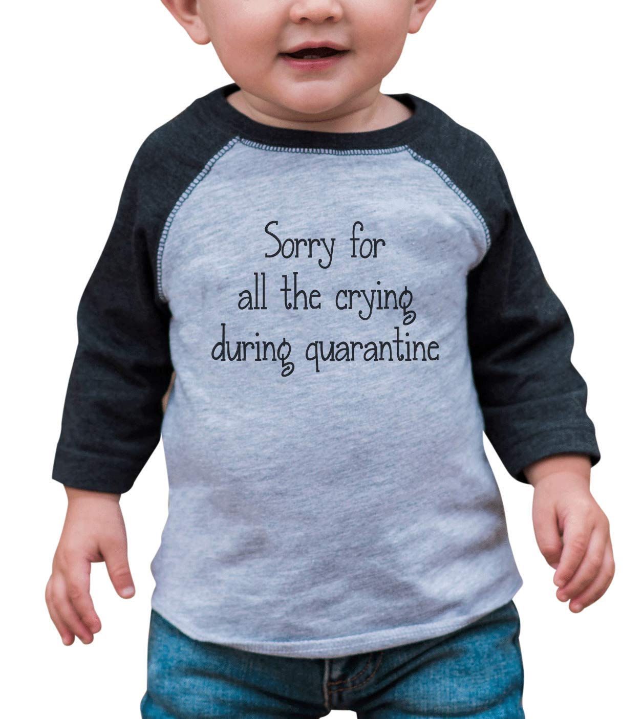 7 Ate 9 Apparel Kids Funny Quarantine T-Shirt - Grey Cotton Tee for Boys & Girls - Perfect for Home Schooling & Virtual Learning