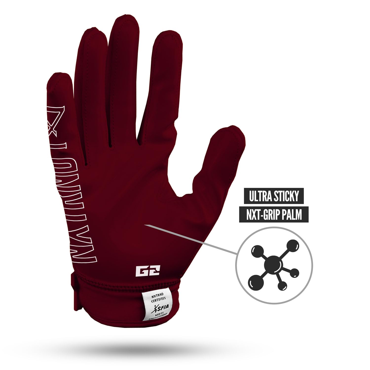 Nxtrnd G2 Football Gloves for Men - Ultra Sticky Elite Receiver Gloves with Enhanced Grip - Perfect for Training, Games & Competitive Play
