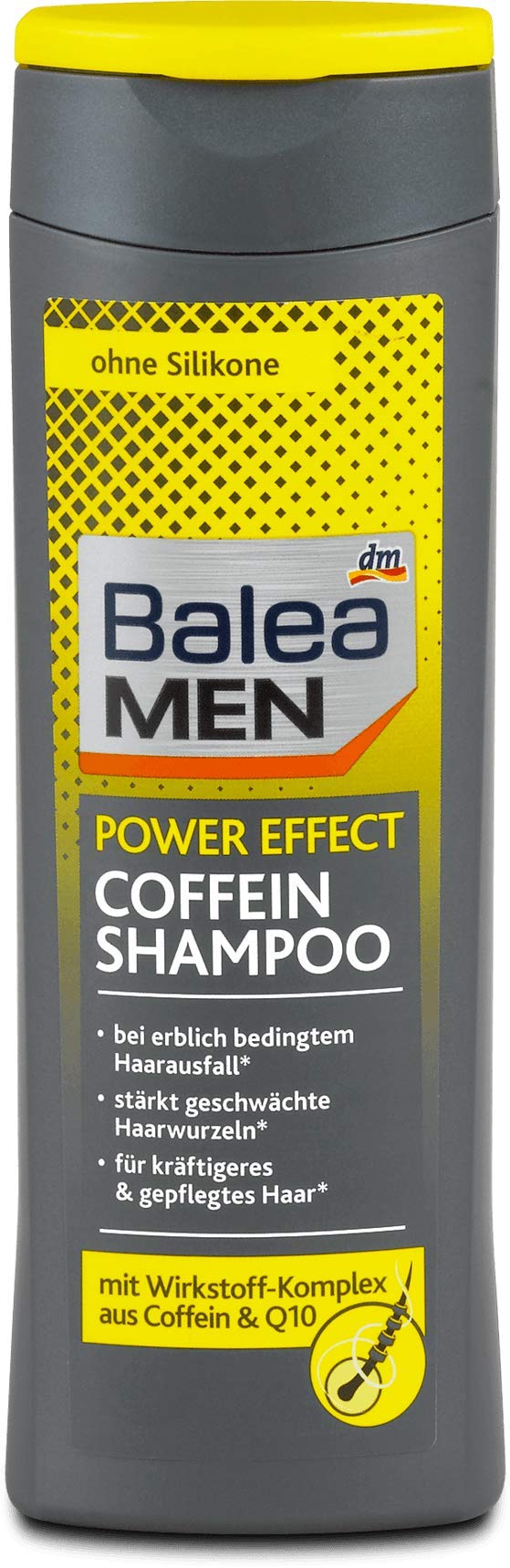 Balea Men Power Effect Caffeine Shampoo 250ml (8.4oz) - Volumizing & Strengthening Hair Care for Men - Perfect for Daily Use & Thinning Hair