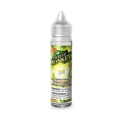 Zen Twelve Monkeys Oasis Premium E-Liquid - 60mL Vape Juice for Relaxation & Flavorful Vaping Experience | Perfect for Home Use & Social Vaping