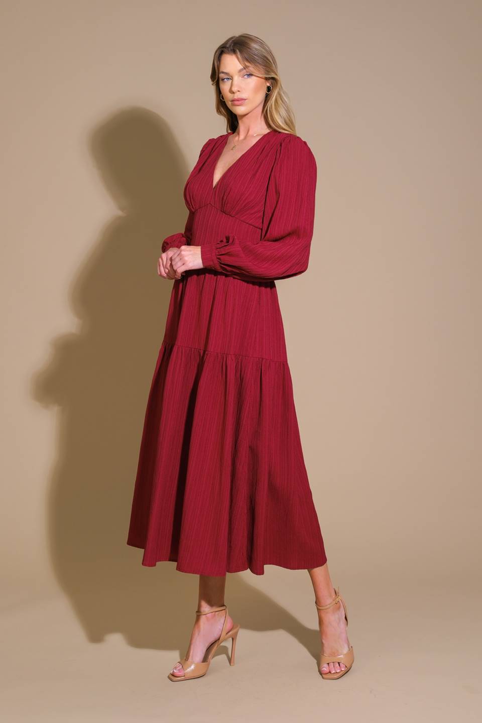 Elegant Woven Midi Dress for Women - Stylish & Comfortable Summer Outfit for Parties, Weddings & Office Wear