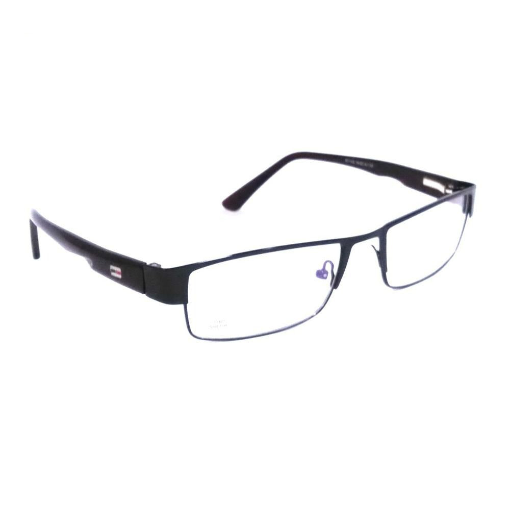 Premium Full Frame Metal Eyeglasses with Wine Red Temples R1162wn - Stylish & Durable for Work, Reading & Everyday Wear