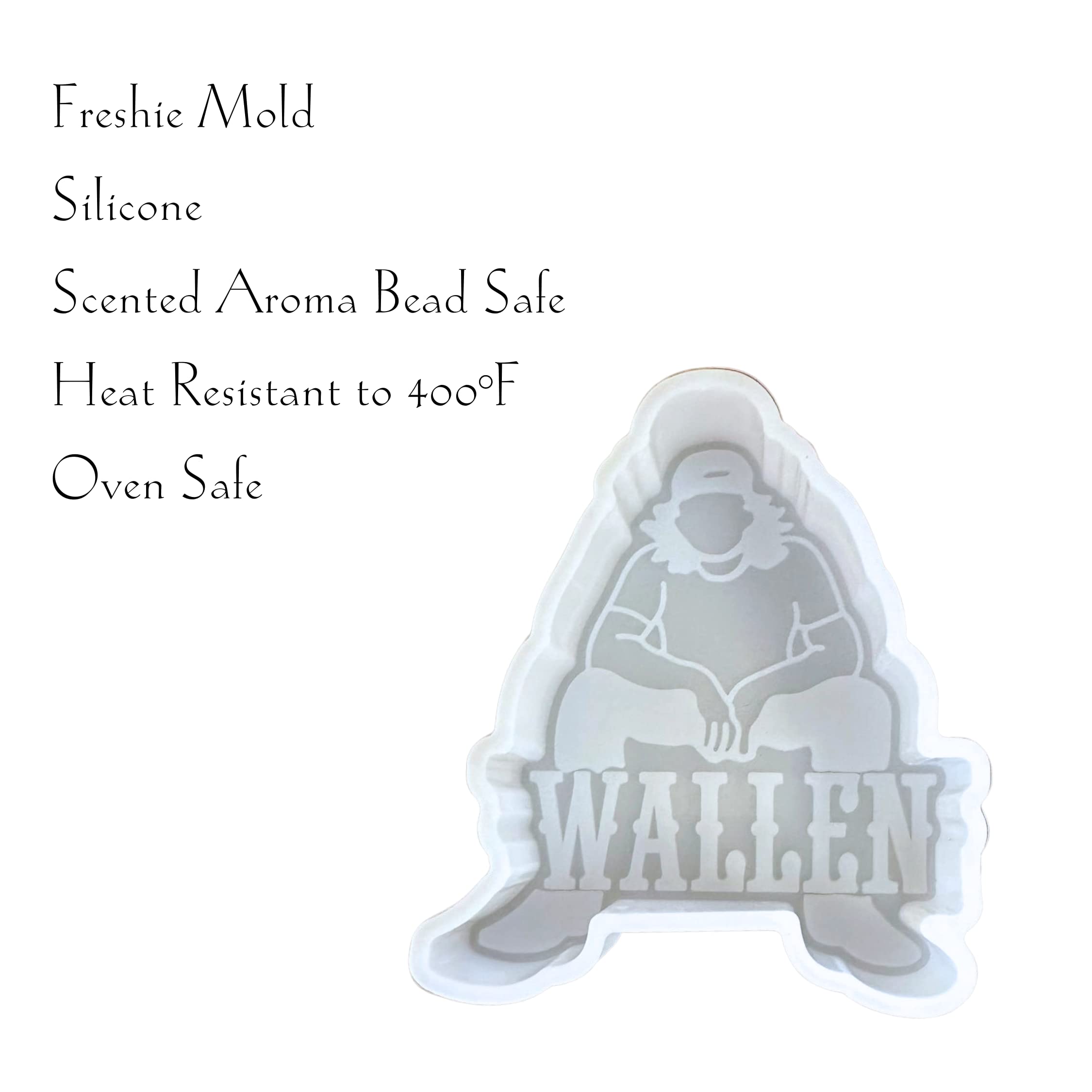 Wallen Country Music Singer Silicone Mold for Car Fresheners – 4 x 3.5 Inch Heat Resistant Baking Mold for Scented Aroma Beads, Car Candles & Soap Making | DIY Home & Car Air Freshener Craft Supplies