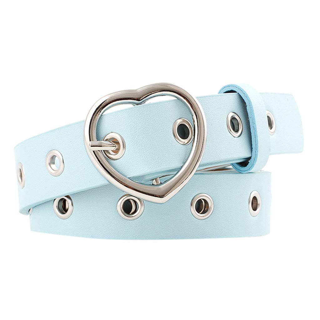 Vintage Heart Buckle Leather Belt for Women - Stylish Waist Belt for Jeans & Trousers - Fashionable Ladies Accessory for Casual & Office Wear