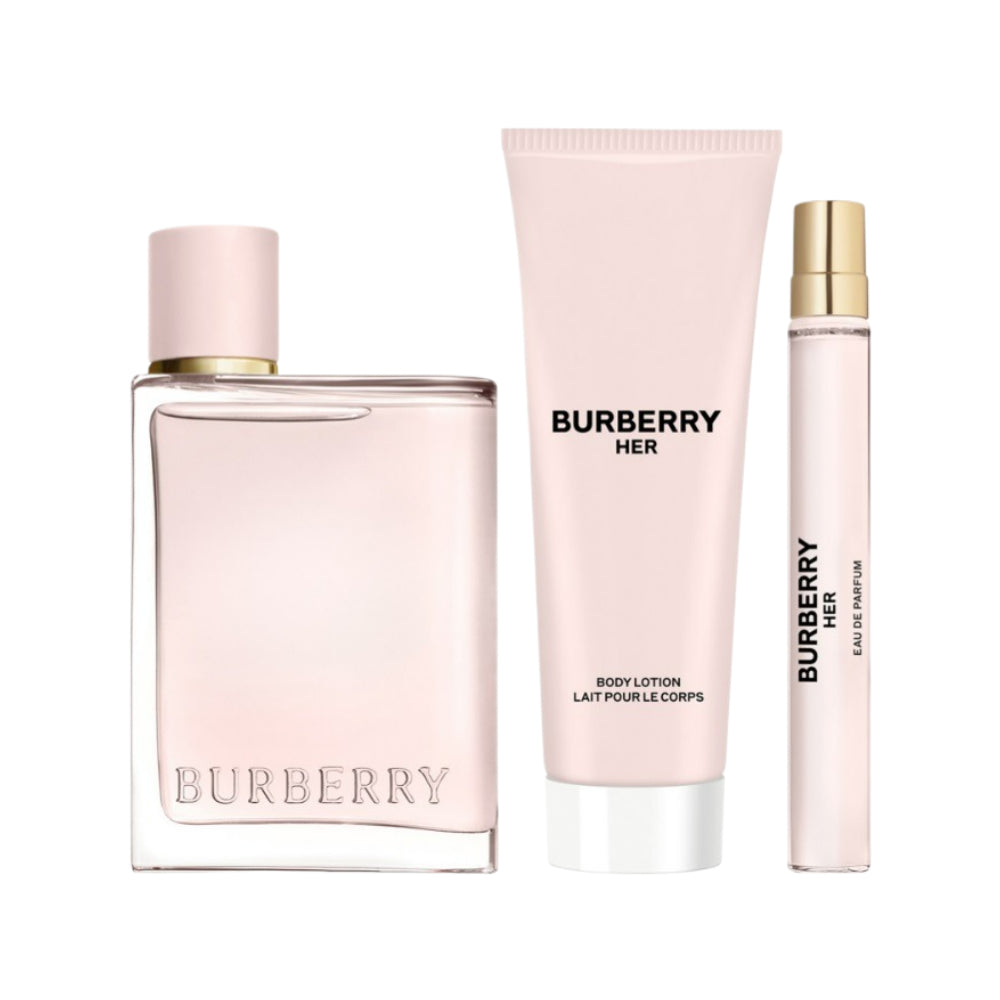 Burberry Her Eau De Parfum 3-Piece Gift Set 100ml - Luxury Women's Perfume for Date Night & Special Occasions