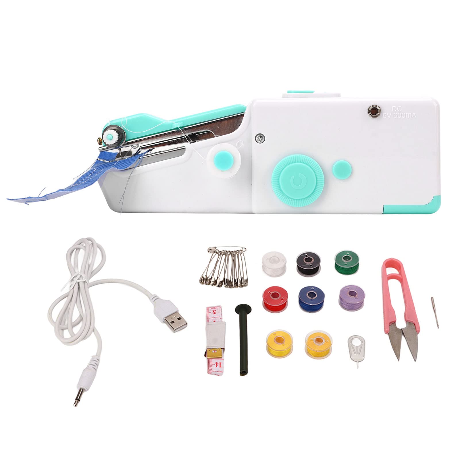 Jeanoko Mini Portable Cordless Handheld Sewing Machine Kit for Beginners - Easy Fabric Repair, DIY Crafts & Travel Sewing | Perfect for Kids, Adults, Home Mending & Emergency Clothing Fixes