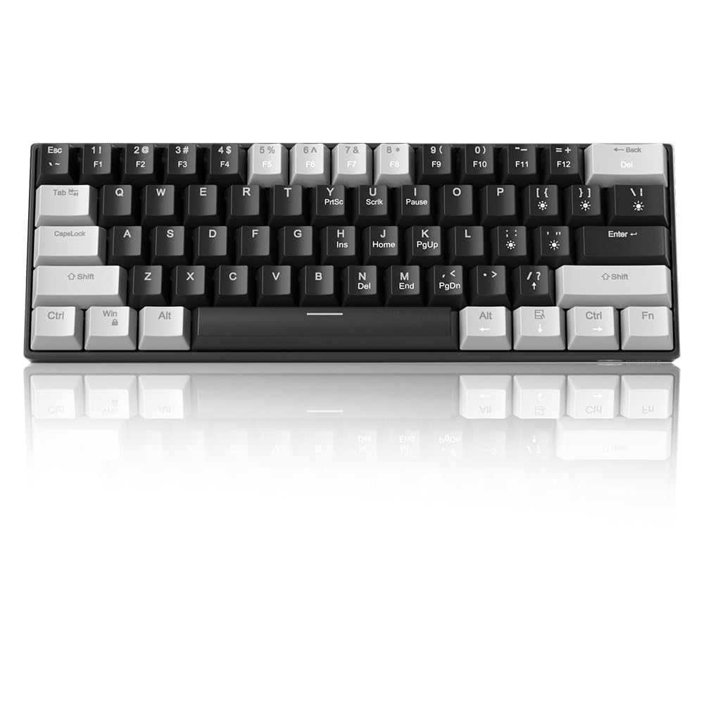 60% Mechanical Gaming Keyboard with Linear Red Switches - RGB Backlit, Mixed Color Keycaps, Detachable USB-C Cable | Compact Wired Keyboard for PC, Laptop, Mac | Perfect for Gaming, Office Work & Typing Enthusiasts
