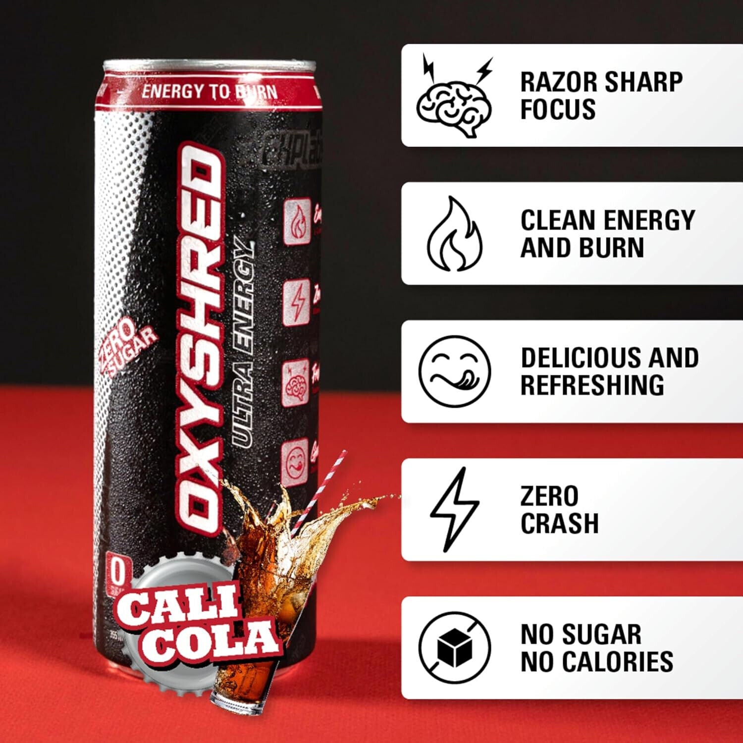 EHP Labs OxyShred Ultra Energy Drink RTD - 12 Pack (355ml Each) | Fat Burning & Performance Booster | Pre-Workout, Gym & Fitness Fuel