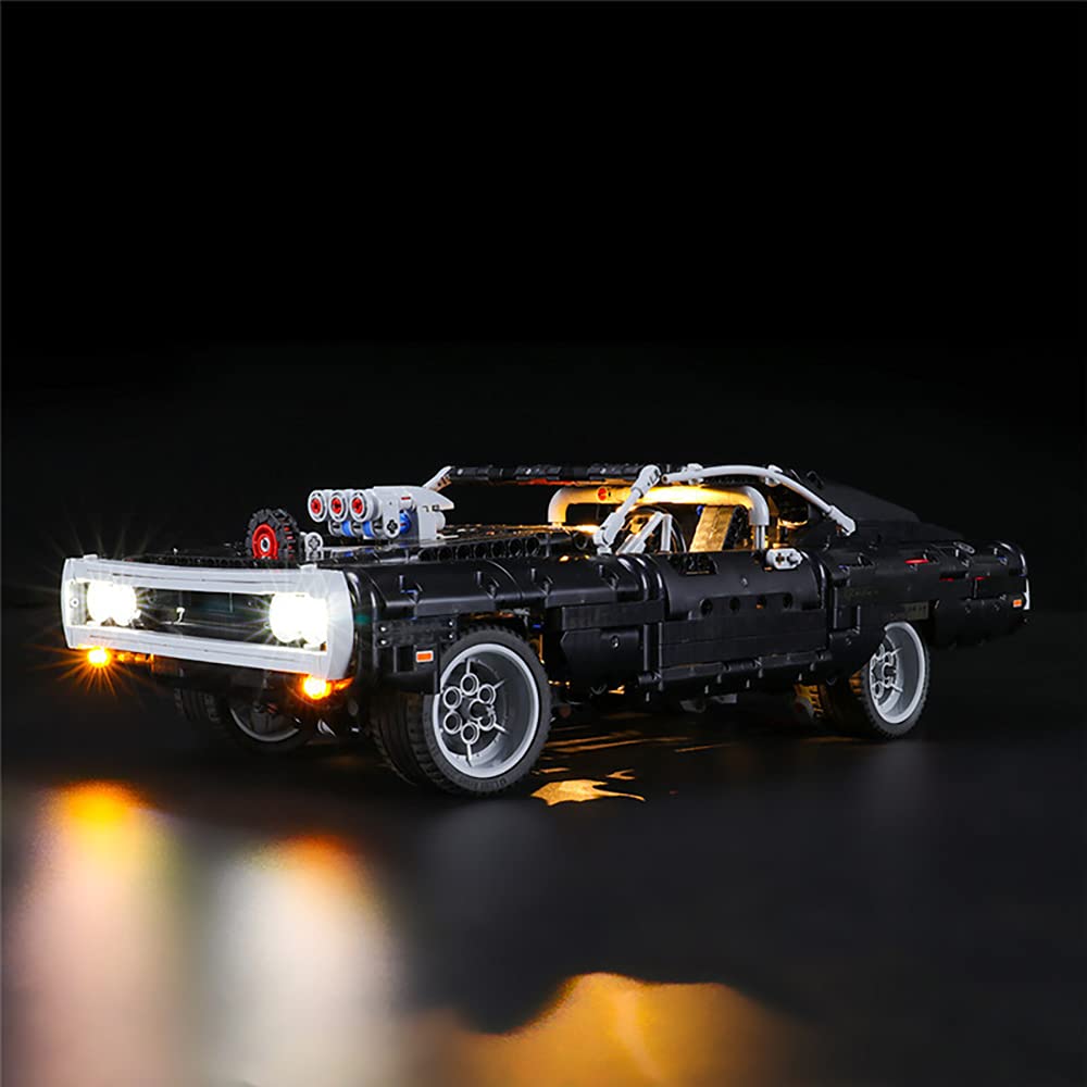 GEAMENT LED Light Kit for Dodge Charger Dom - Compatible with Lego Technic Fast & Furious 42111 Building Blocks (Model Not Included) - Perfect for Movie Fans & Car Enthusiasts DIY Projects