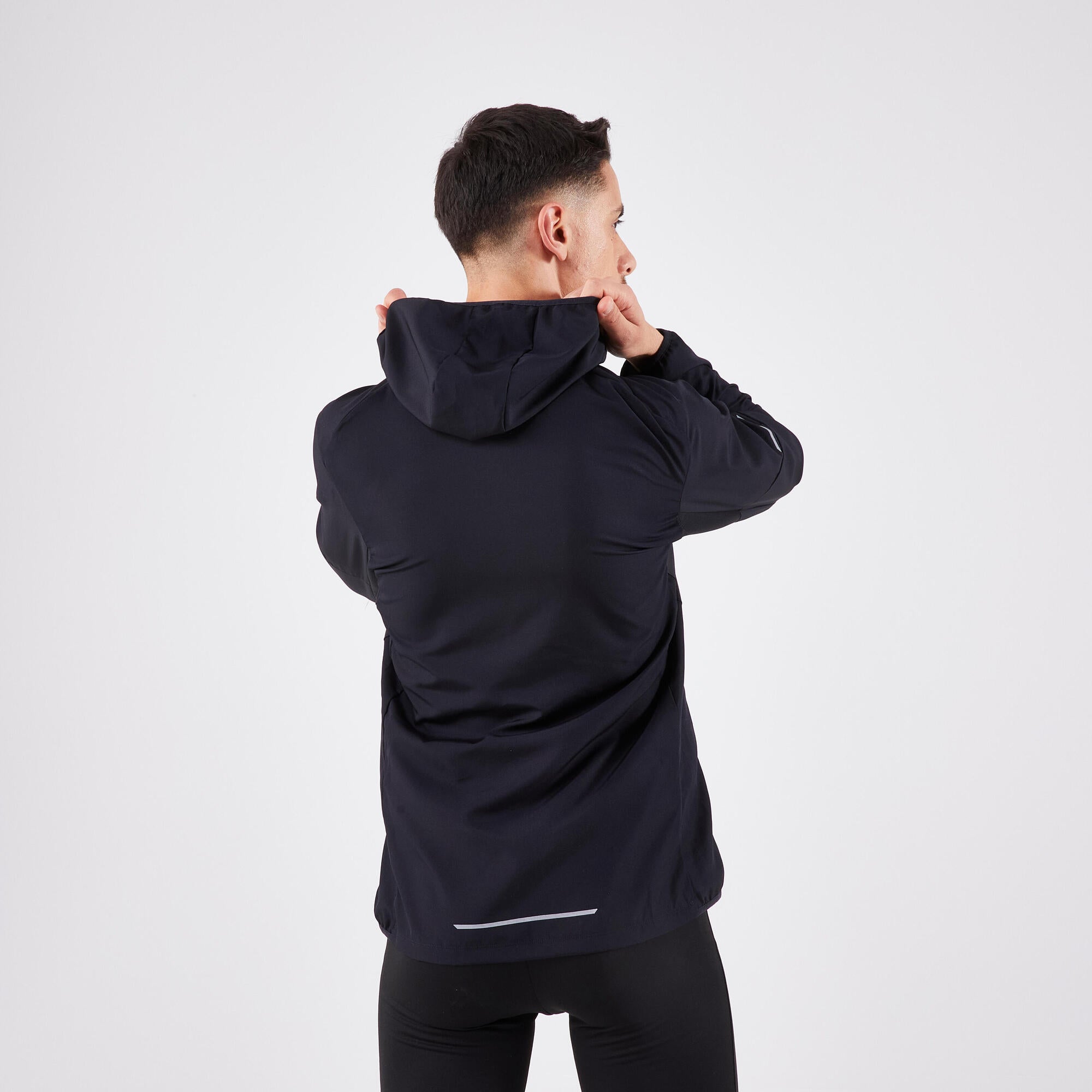 Kiprun Men's Run 100 Windproof Running Jacket - Lightweight Water-Resistant Trail Running Coat for Outdoor Jogging & Hiking in Cold Weather