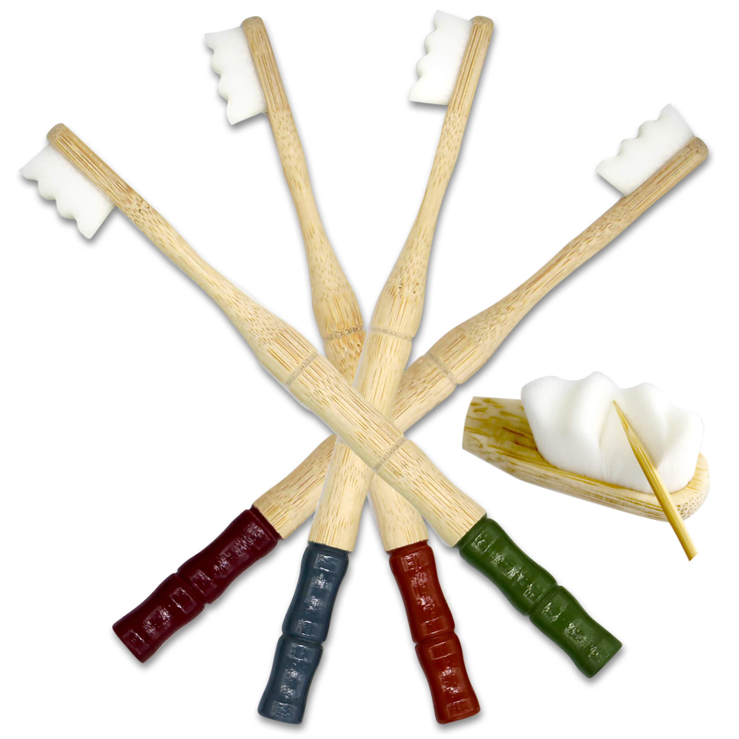 Eco-Friendly Bamboo Toothbrushes for Adults - Extra Soft Bristles for Sensitive Teeth & Gum Recession | Biodegradable Wooden Toothbrush for Sustainable Oral Care | Perfect for Travel, Home & Zero-Waste Lifestyle