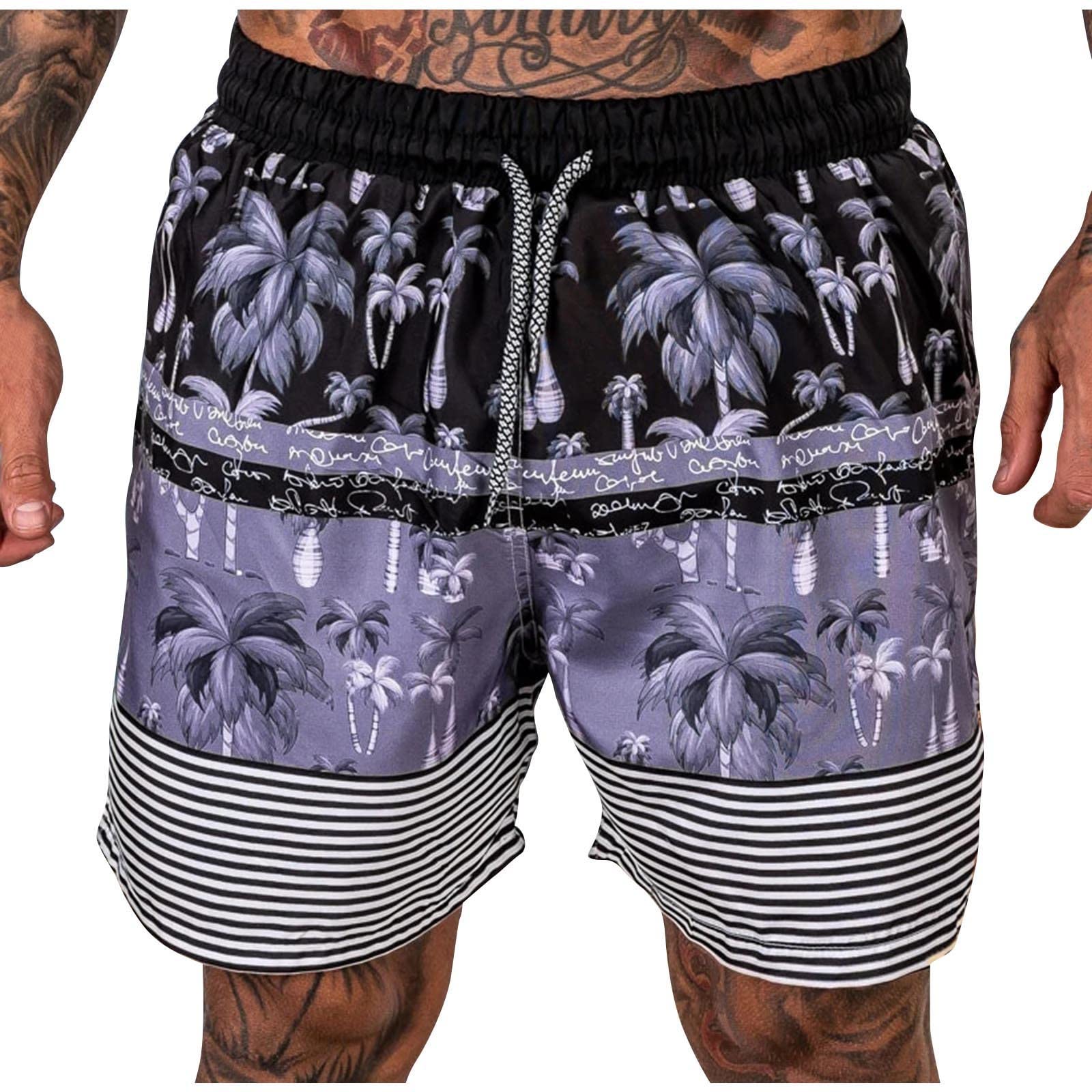 **Ozmmyan Men's Casual Summer Shorts - Colorful Printed Comfortable Beach Shorts, Plus Size - Perfect for Outdoor Activities, Travel & Vacation**