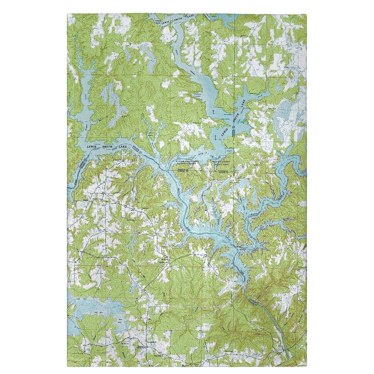 Betsy Drake GT612 Lewis Smith Lake AL Nautical Map - Premium Guest Towel for Lake House, Boat & Coastal Decor