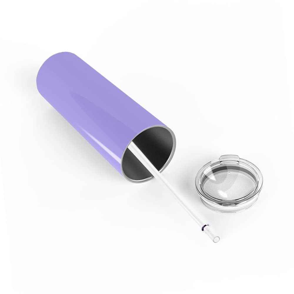 Personalized Skinny 20oz Stainless Steel Vacuum Insulated Tumbler with Lid - Custom Laser Engraved Lavender Gloss Cup - Perfect Gift for Office, Gym & Outdoor Activities