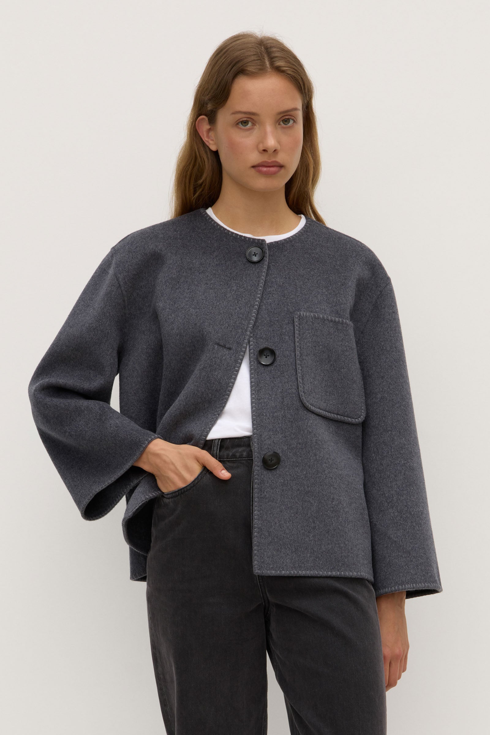 Luxury Camille Wool Cashmere Jacket for Women - Soft & Warm Winter Coat - Perfect for Office, Travel & Outdoor Activities
