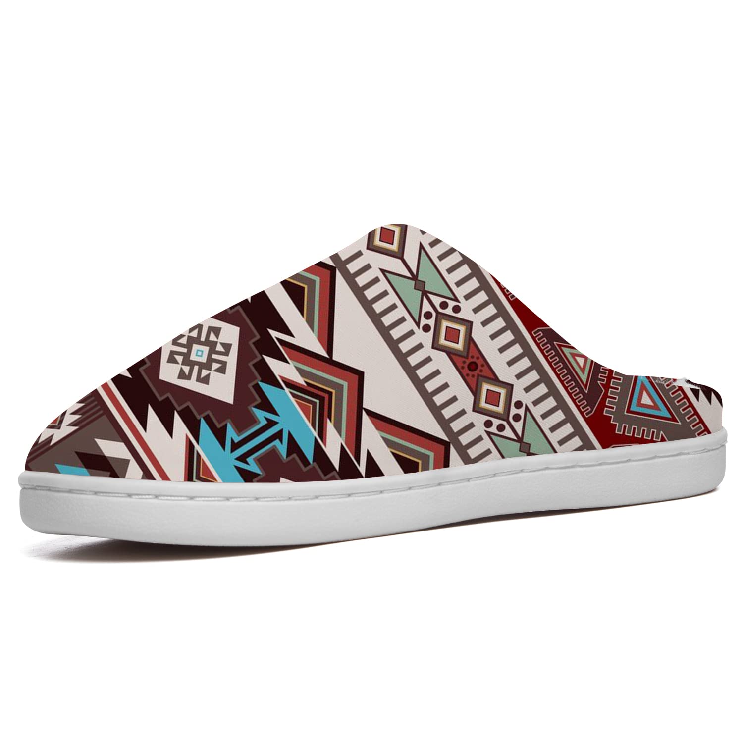 **Ciadoon Aztec Slippers for Women & Men - Memory Foam House Slippers, Fuzzy Slip-On Winter Sandals - Cozy Indoor/Outdoor Shoes for Home, Lounge & Gifting**