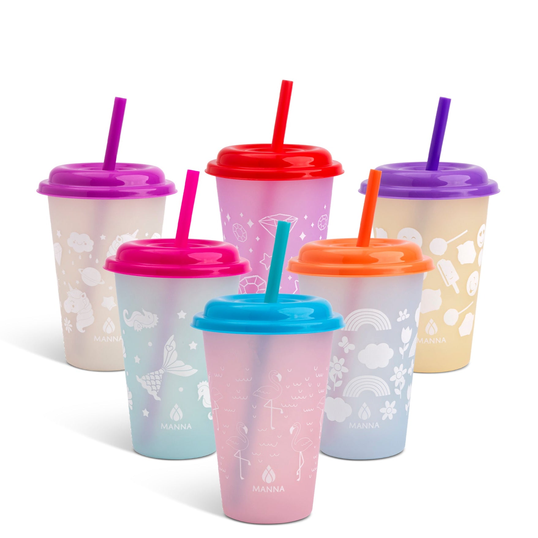 6-Piece Color Changing Cup Set for Kids & Tweens - Fun & Interactive Drinking Cups for Home, School, and Parties
