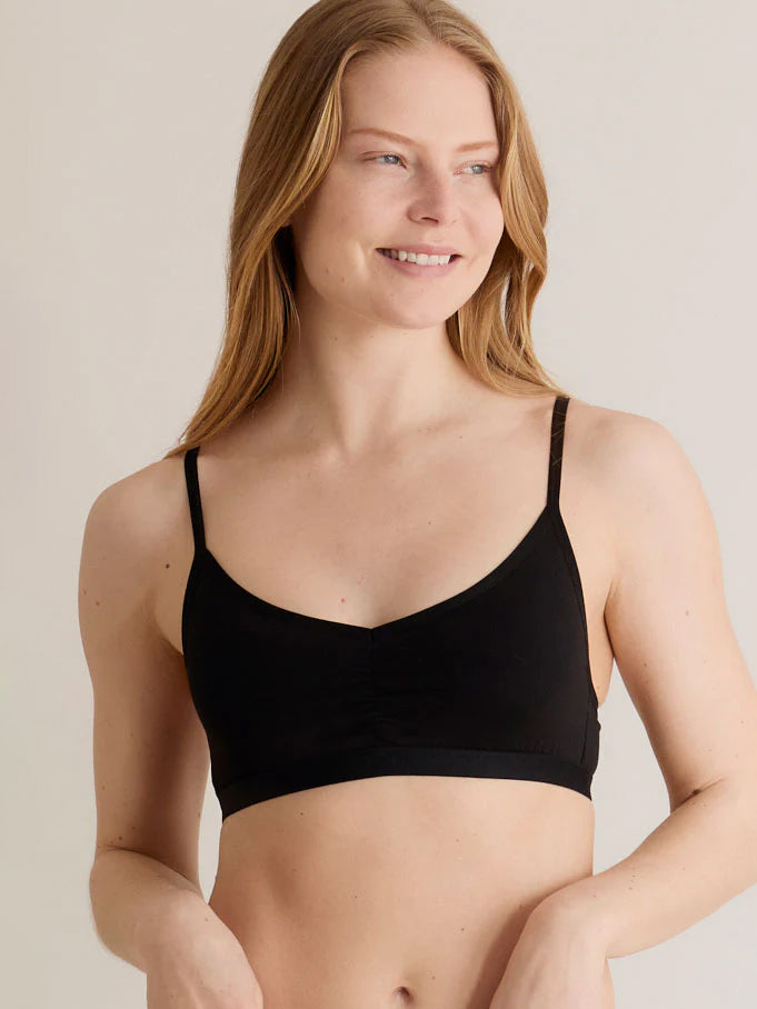 Komodo Anastasia Organic Cotton Bra - Black | Comfortable & Breathable Women's Underwear for Everyday Wear & Yoga