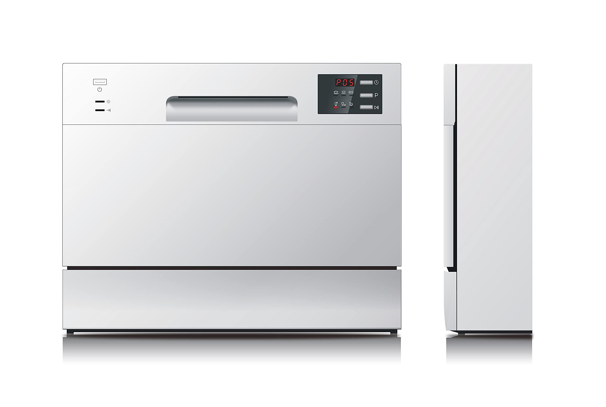 Energy Star Certified Countertop Dishwasher with Delay Start & LED Display - Compact Silver Portable Dishwasher for Apartments, RVs, Dorms & Small Kitchens