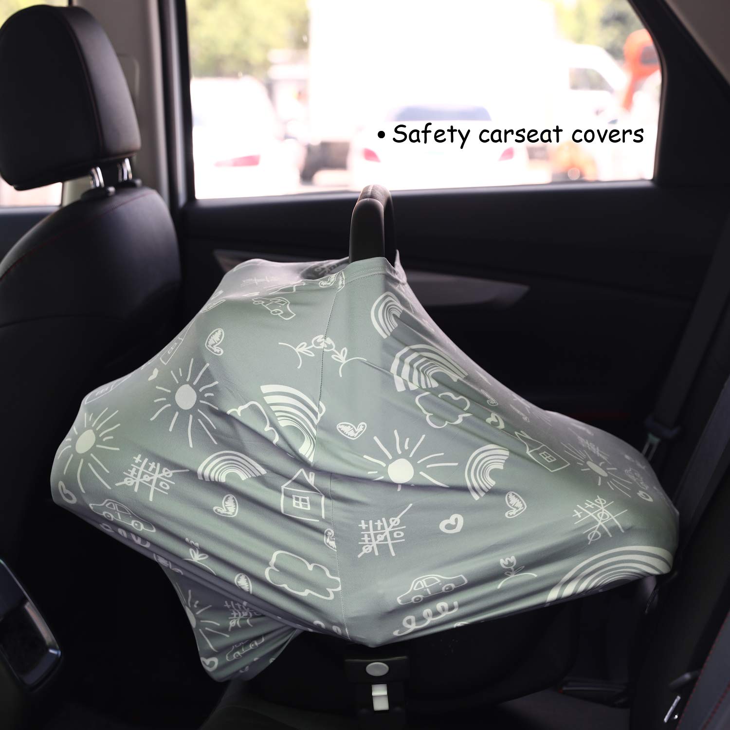 Multi-Use Baby Car Seat Canopy & Nursing Cover - Breathable Stroller Cover for Infants, Universal Car Seat Cover for Boys & Girls, Perfect Baby Shower Gift (Creativity Design) - Ideal for Travel, Shopping & Breastfeeding in Public