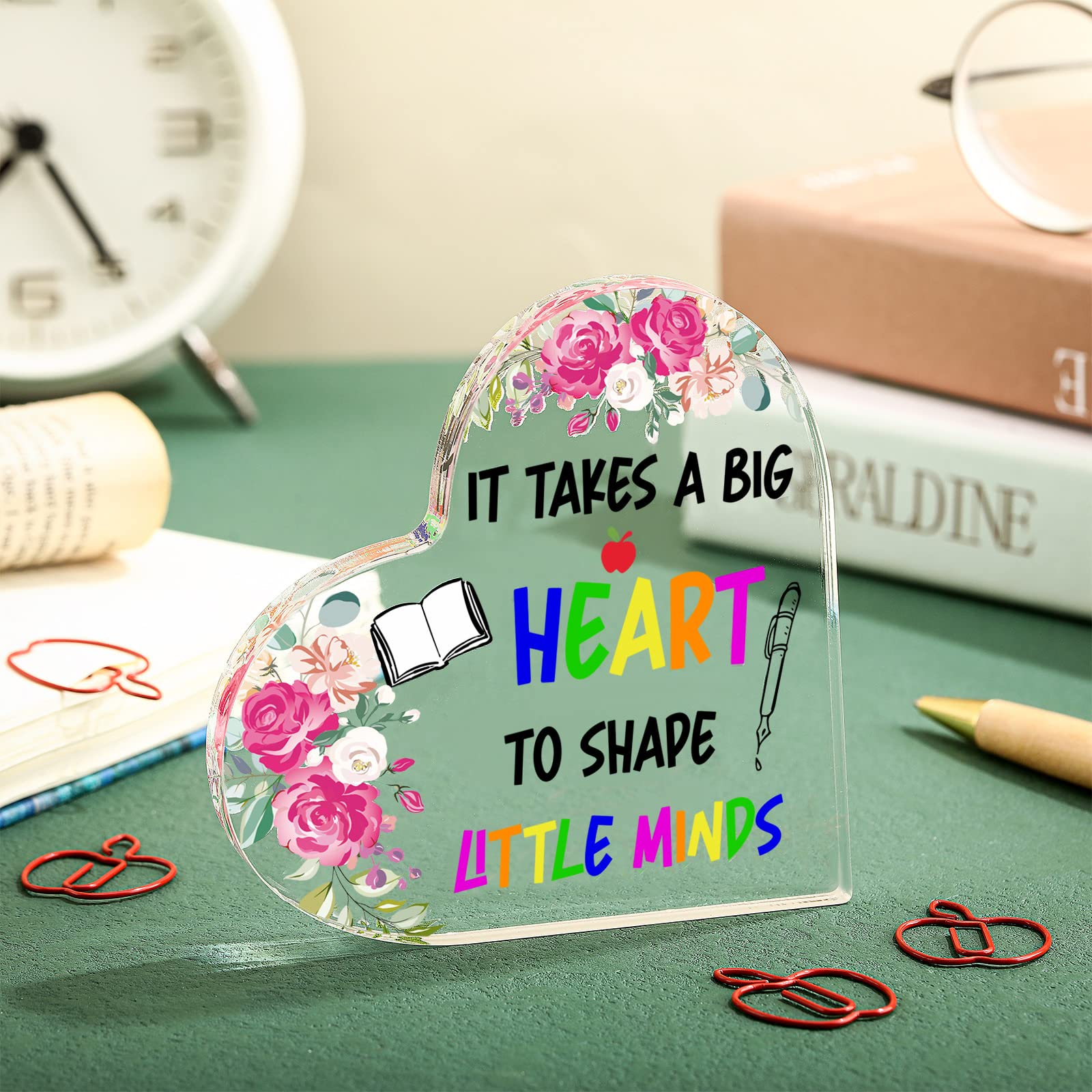 Personalized Acrylic Paperweight & Bookmark Set - Thoughtful Teacher Appreciation Gift for Women, Retirement, Graduation, End of Year & Teacher's Day - Perfect for Classroom, Office Desk & Reading