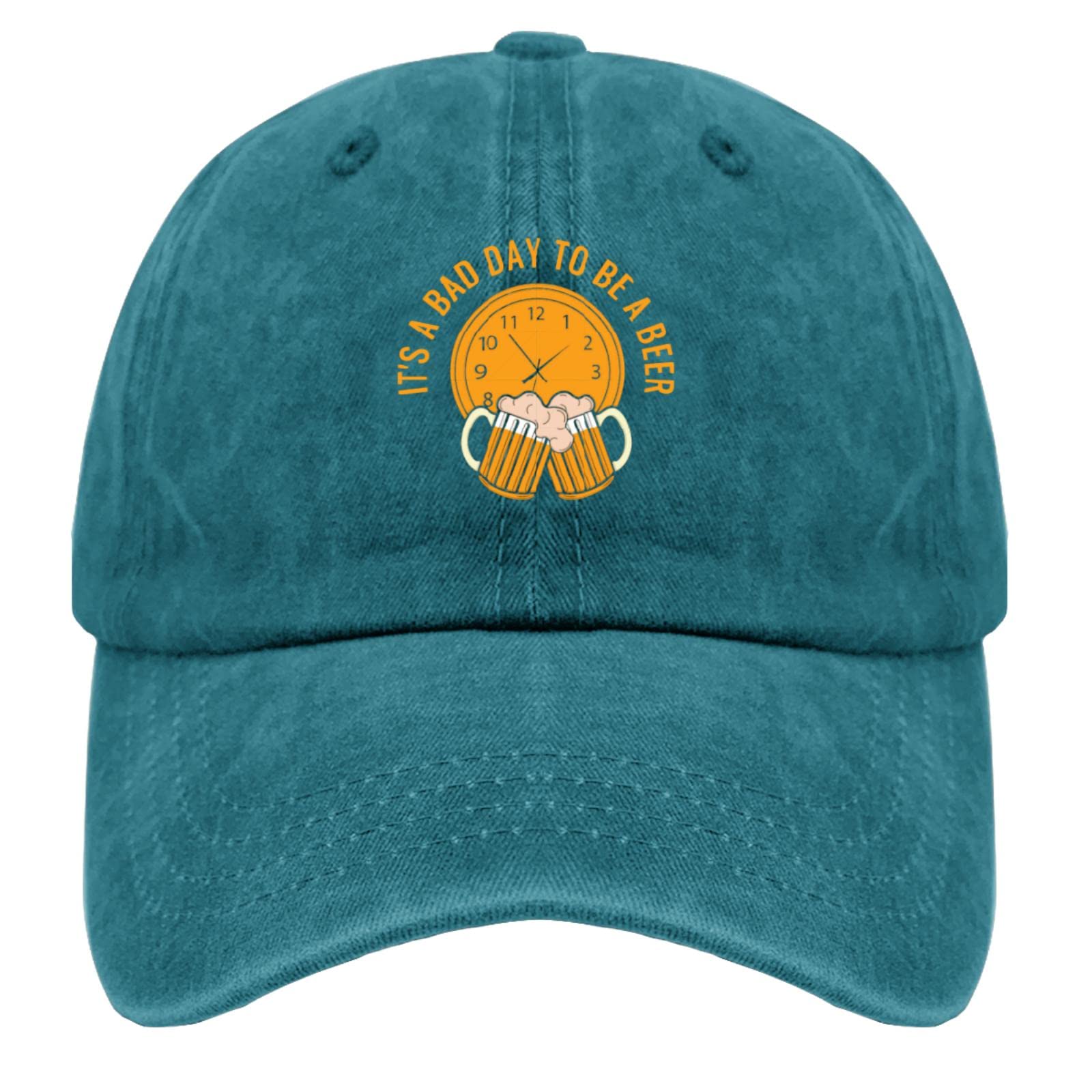 Bad Day to Be A Beer Dad Hat - Adjustable Washed Denim Baseball Cap for Men - Perfect for Casual Wear, Outdoor Activities & Funny Gifts