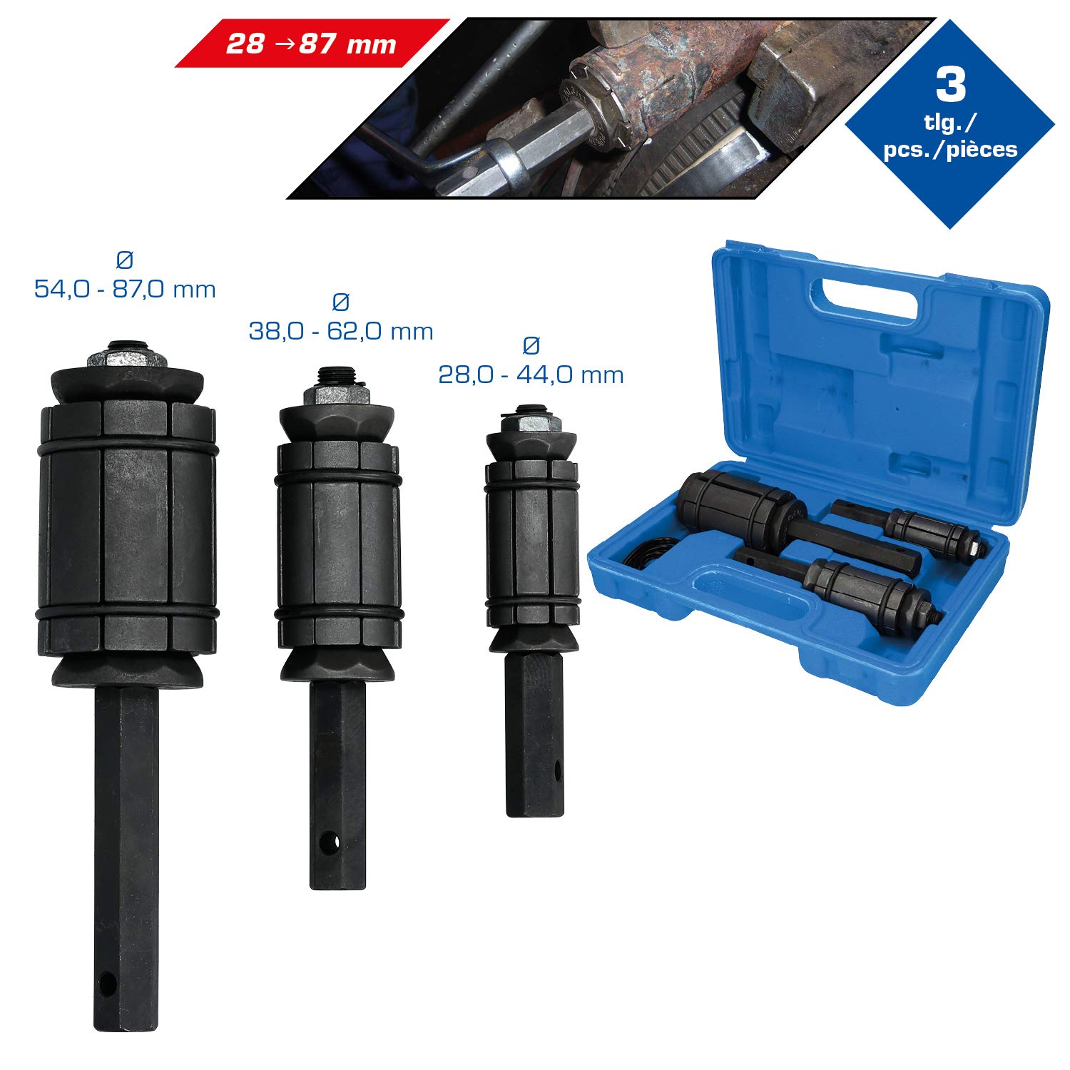 BT601060 Exhaust Pipe Bender Set - 3pc for Auto Repair & DIY