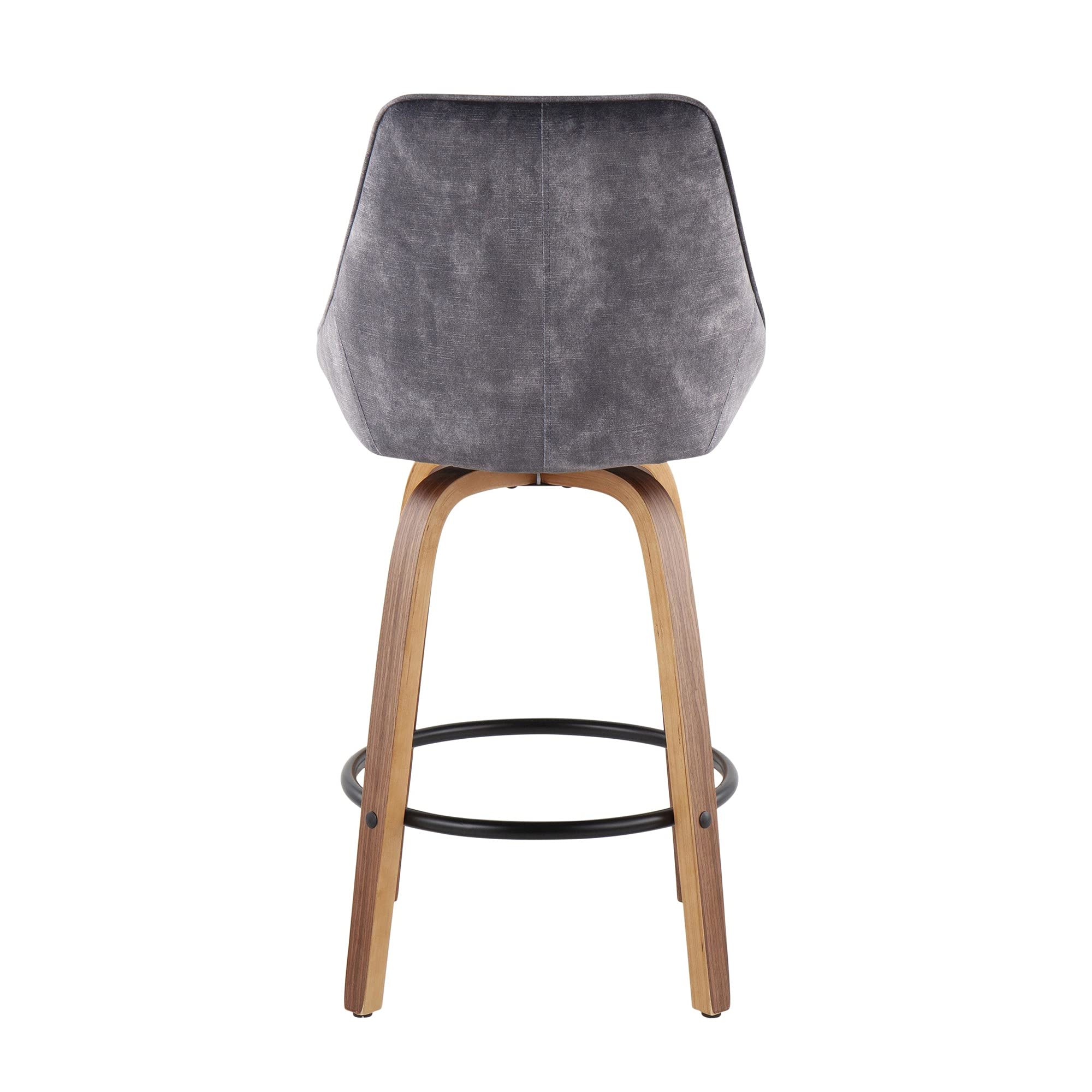 Black Metal Counter Stools Set of 2 - LumiSource Diana Bar Height Kitchen Stools for Counter & Island - Modern Dining & Breakfast Nook Seating