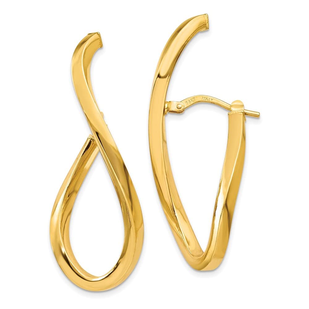 14K Yellow Gold Polished Oval Hoop Earrings for Women | Diamond2Deal | Elegant Fine Jewelry for Everyday Wear, Date Night & Special Occasions