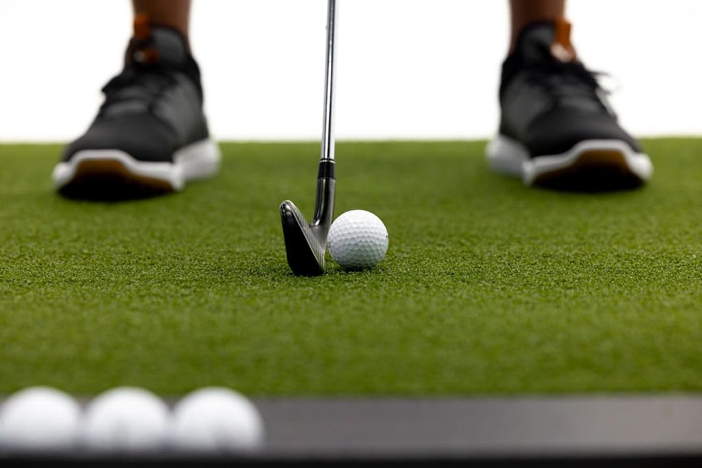 Premium Golf Practice Mat for Indoor & Outdoor Use - Includes Bonus Golf Tray & 3 Rubber Tees - Perfect for Home, Office & Backyard Training