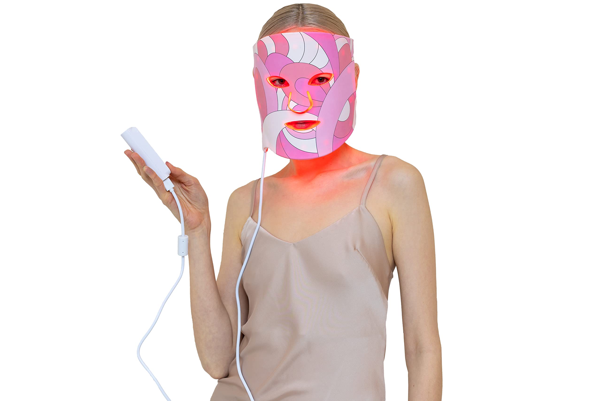 LED Face Mask Light Therapy - 3 Color Settings for Skin Rejuvenation & Acne Treatment | At-Home Skincare Device for Anti-Aging & Relaxation