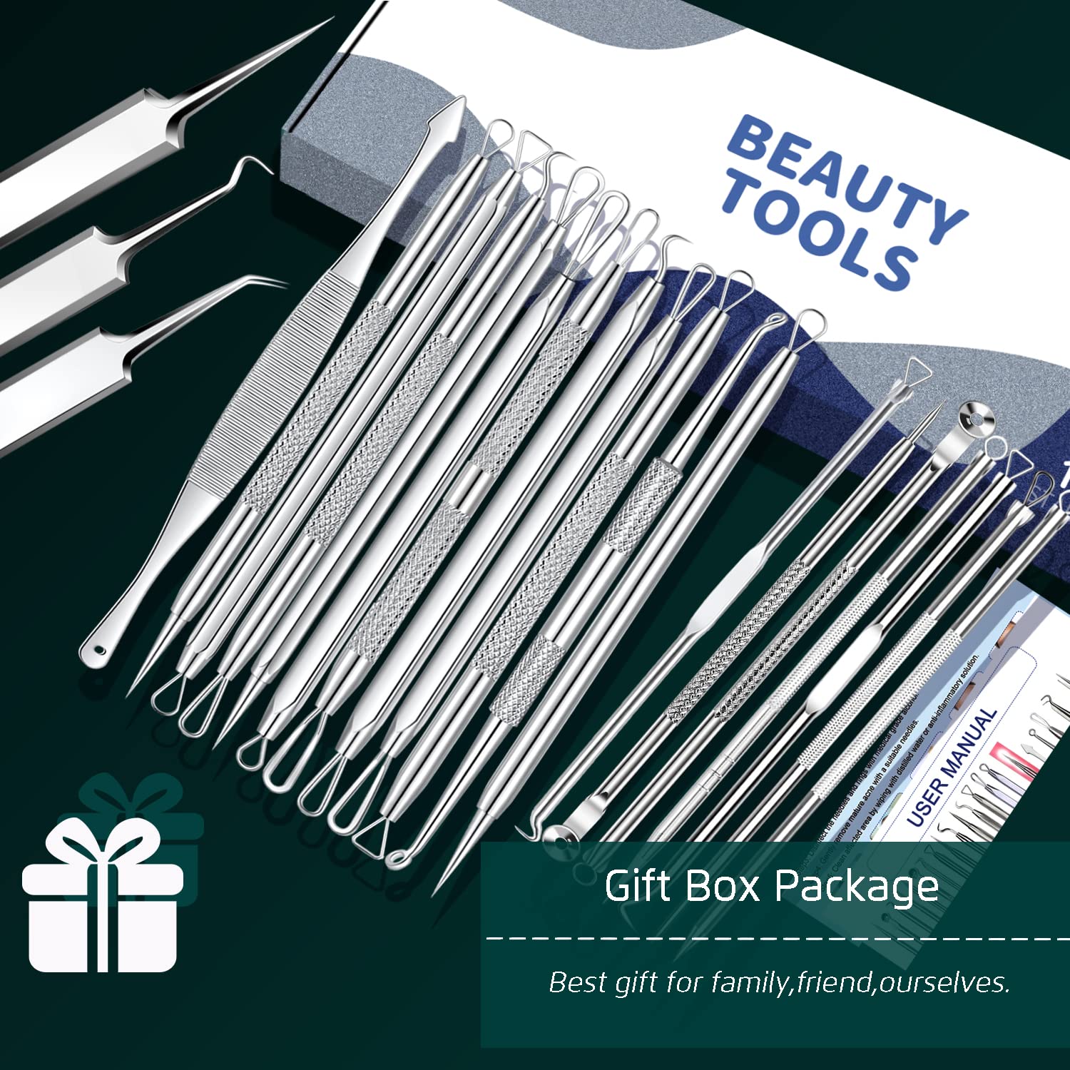 Professional Blackhead & Pimple Remover Tool Kit - Acne Comedone Extractor for Nose & Face Skin Care - Comes with Travel Case - Perfect for Home Spa & Dermatologist-Recommended Skin Treatment