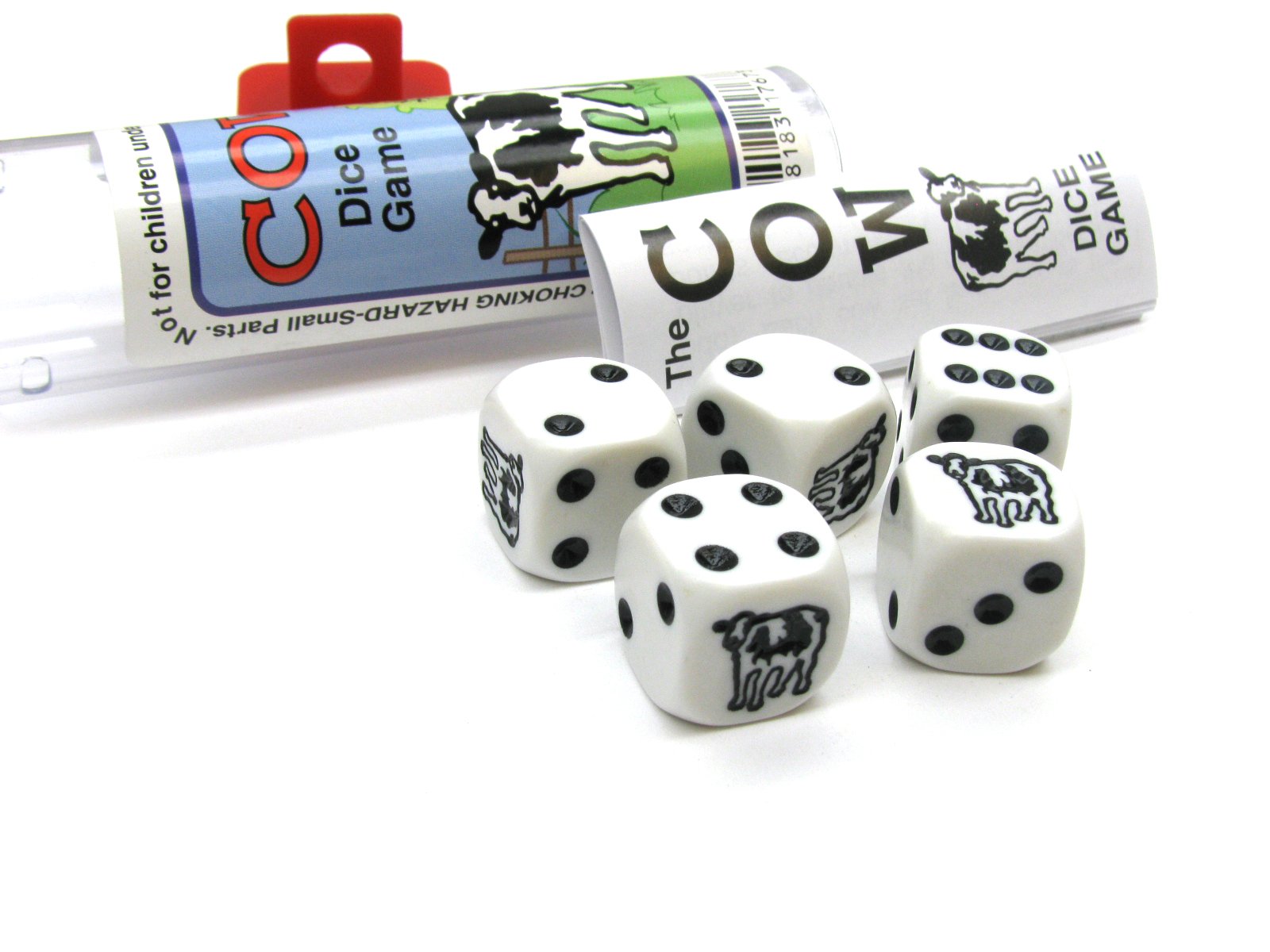 Koplow Games Black Cow Dice Set - Fun Family Board Game for Parties, Travel & Game Nights - Perfect for Dice Games, Yahtzee, and Educational Math Activities