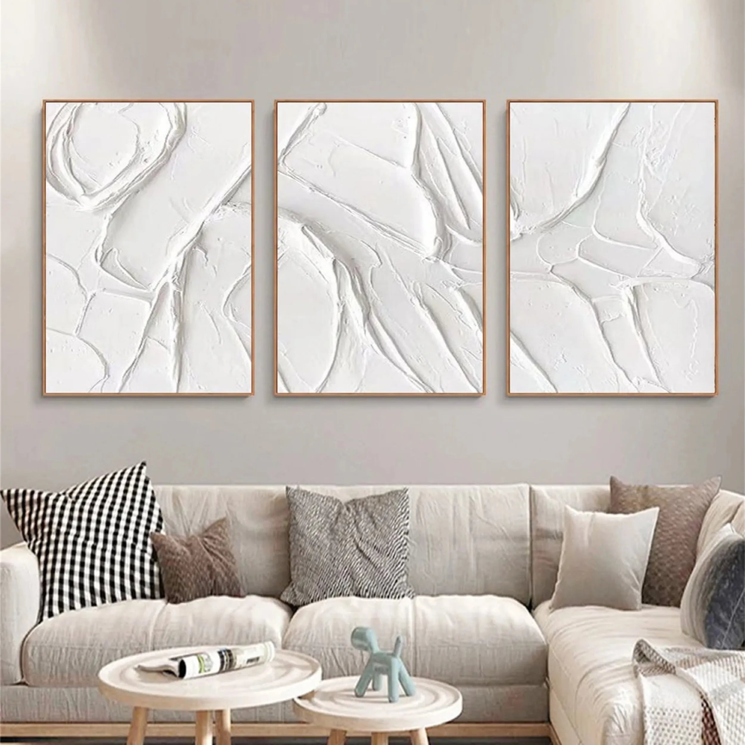 Minimalist Balance Canvas Painting Set of 3 - Abstract Wall Art Decor for Living Room, Bedroom & Office | Modern Home Decor | #MM288