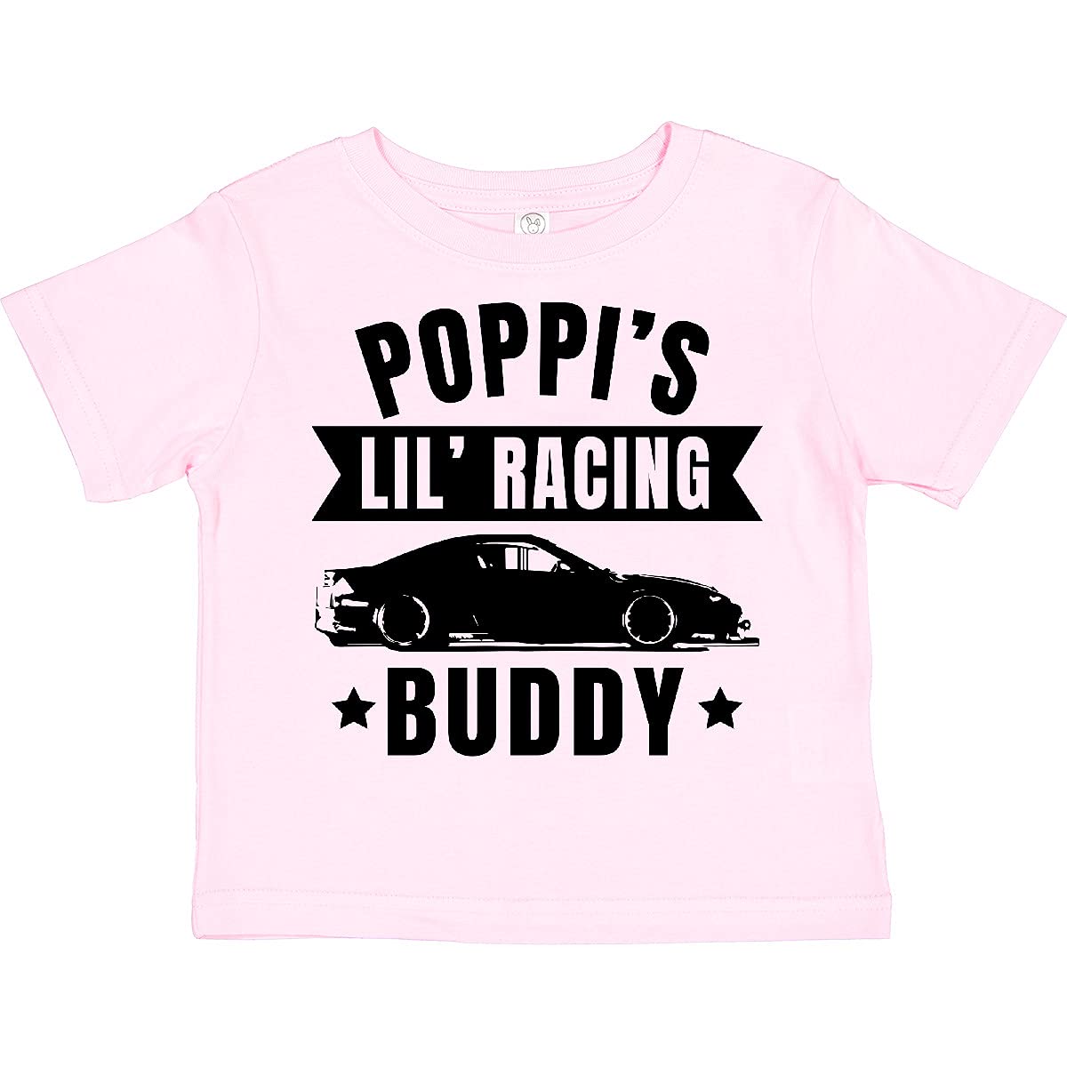 Poppis' Lil' Racing Buddy with Car Silhouette Toddler T-Shirt - Cute Kids Graphic Tee for Boys & Girls - Perfect for Playdates, Birthday Parties & Family Outings