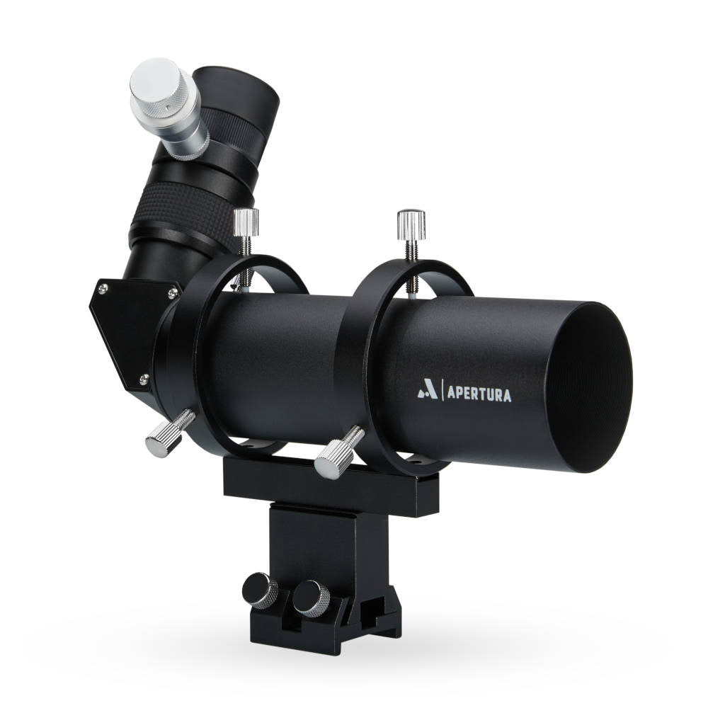 10x50 Right Angle Finder Scope with Illuminated Reticle Eyepiece - Black 50RAF B - Perfect for Astronomy, Hunting & Long-Range Observation