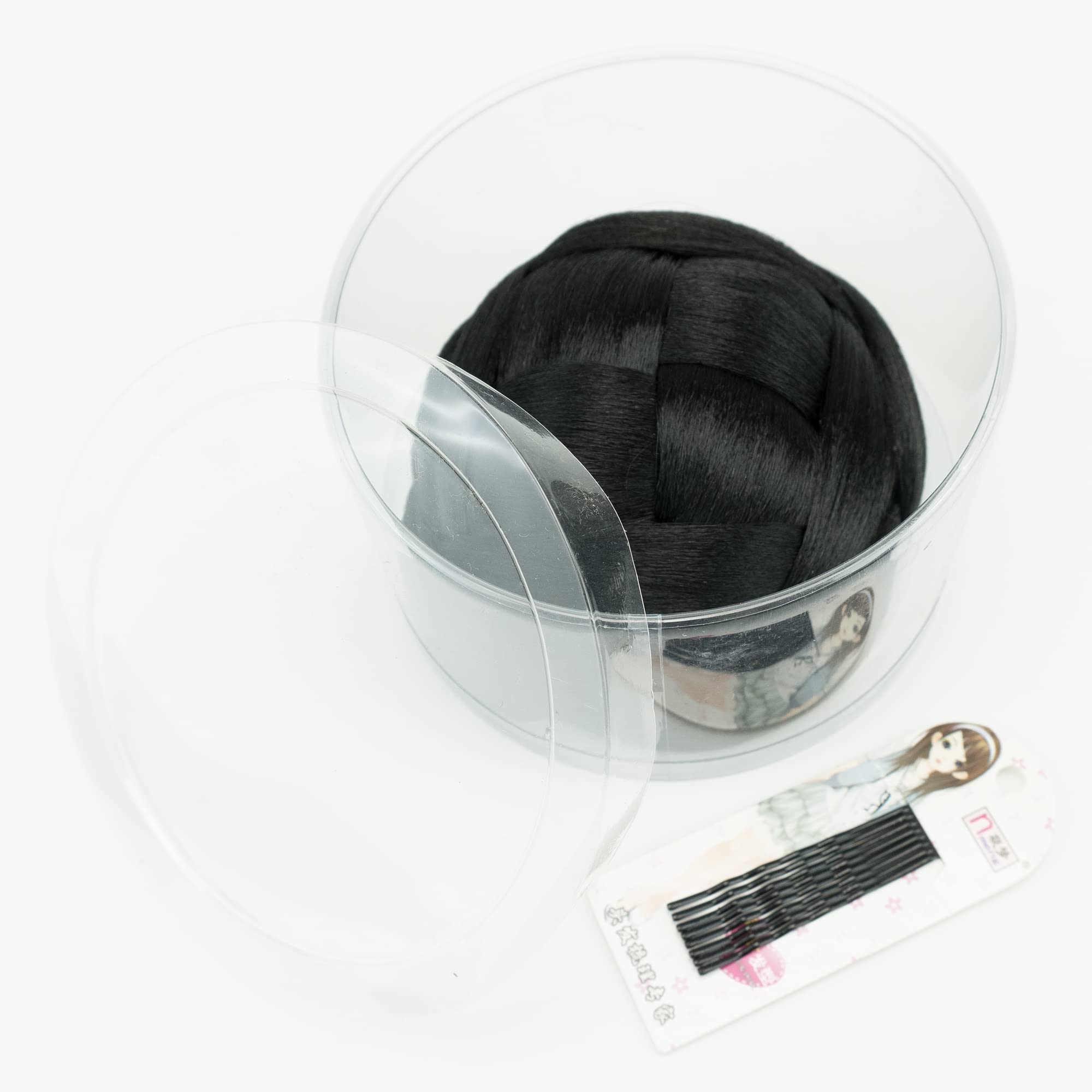 IMISSU Medium Size Braided Chignon Hair Donut - Dancer Hair Cover & Bun Maker for Women - Hair Accessories for Updo, Wedding, Party - Black (Perfect for Ballet, Performances & Special Occasions)