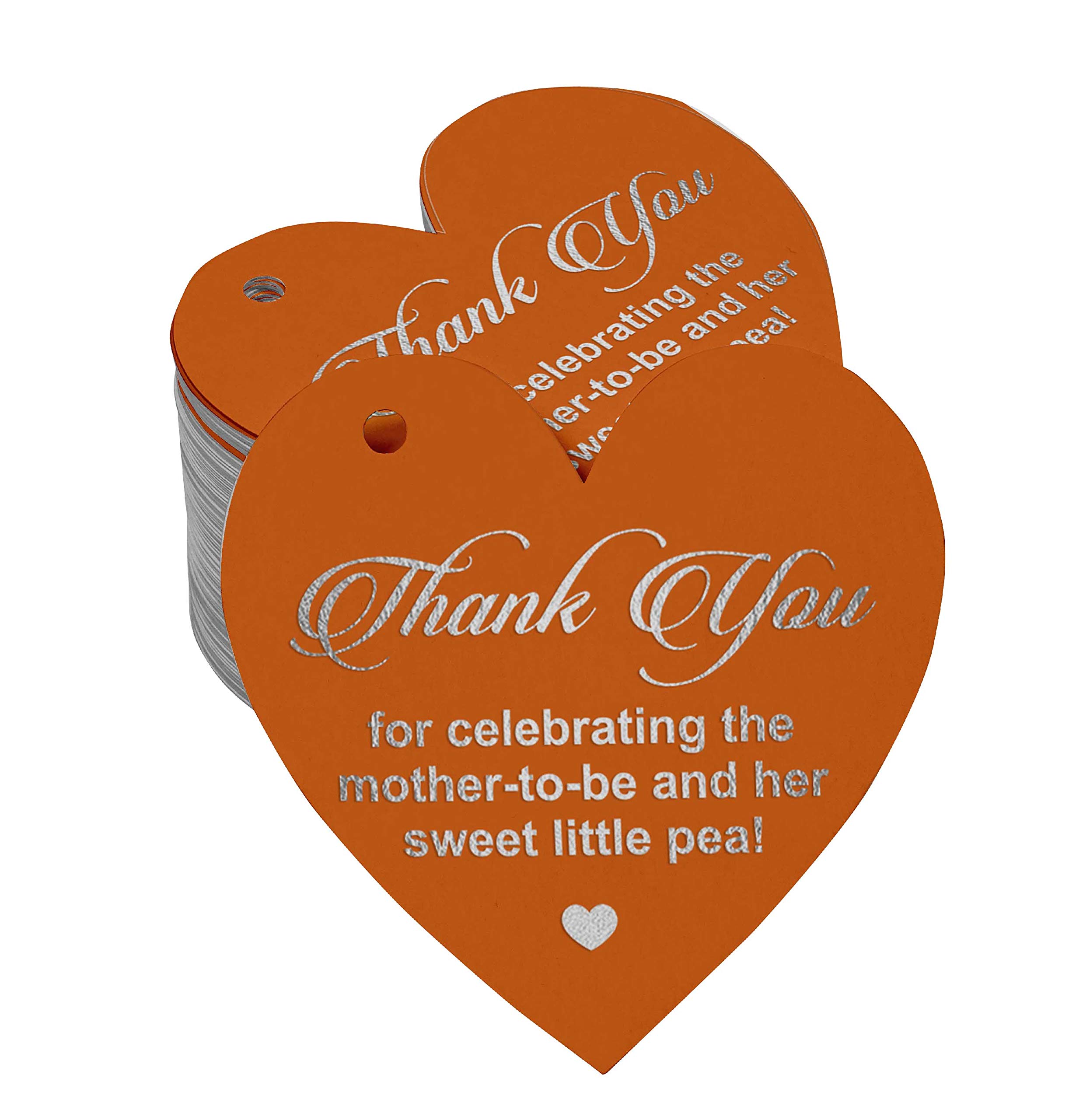 100 Pack Thank You for Celebrating Baby Shower Favor Tags - Elegant Silver Foil Hanging Tags for Baby Shower Decorations, Party Favors & Gift Wrapping