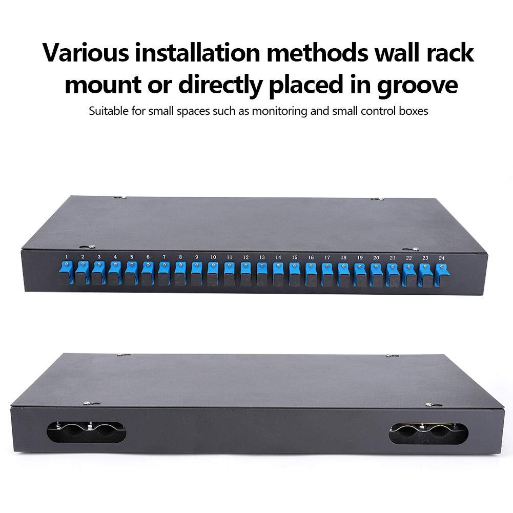 Wall-Mounted SC Fiber Optic Terminal Box - Black Patch Panel for Fiber Protection & Cable Management | Ideal for Home/Office Network Setup & Data Center Organization