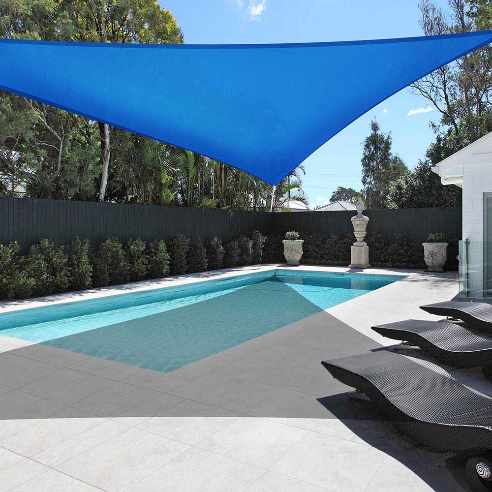 28' Triangle Shade Sail for Patios & Pools - UV Protection Outdoor Canopy for Backyard, Garden, Deck - TheLAShop Premium Sun Shade Cover for Summer Relaxation