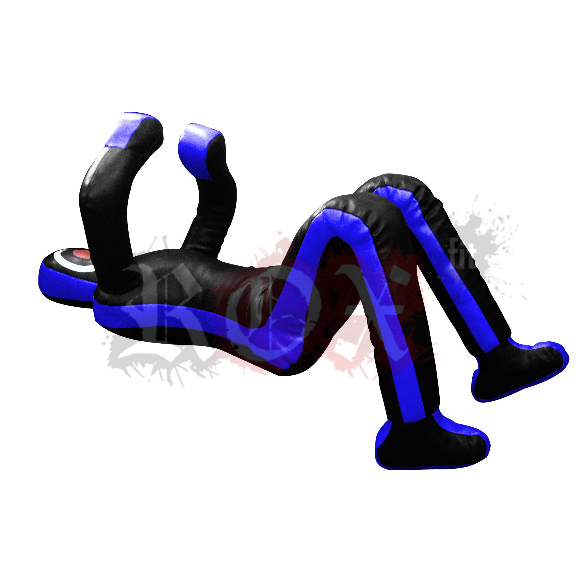 ROX Fit Grappling Dummy for Brazilian Jiu-Jitsu Training - Heavy Duty MMA BJJ Practice Bag (Black/Blue) - Perfect for Home Gym, Martial Arts & Combat Sports Training